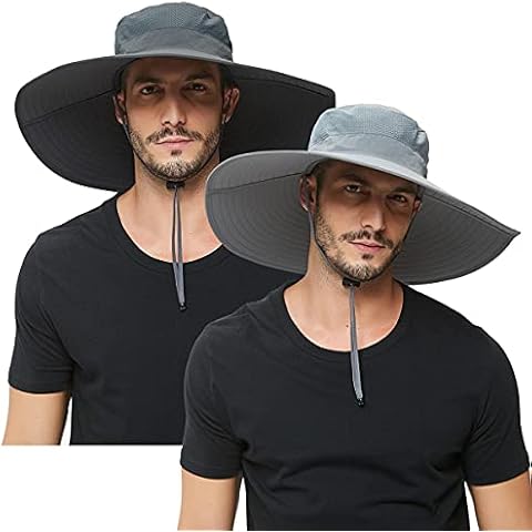 Wide Brim Sun Hat for Men,Sun Protection Mesh Safari Waterproof Bucket Hat for Fishing,Hiking Cover