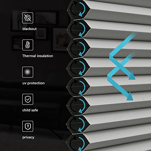 Myshade Cordless Cellular Windows Shades Blackout Blinds For Windows Tools-Free Easy To Install 29" W X 64" H(Gray), Cel29Gy64A #TOP3