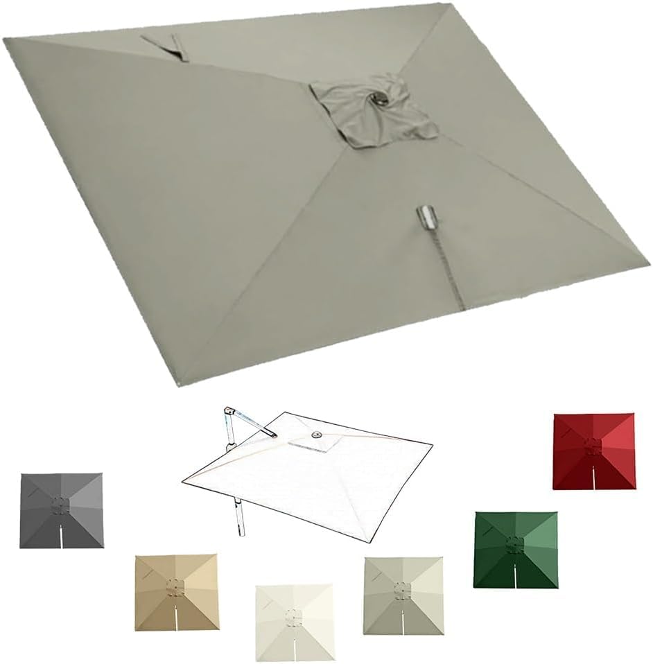 Replacement Canopy For 8-13ft Cantilever Patio Umbrella, Square Offset Umbrella Top Cover, Fade Resistant Fabric With 8 Ribs For Outdoor Shade Sand 2.5x2.5m (8x8ft)