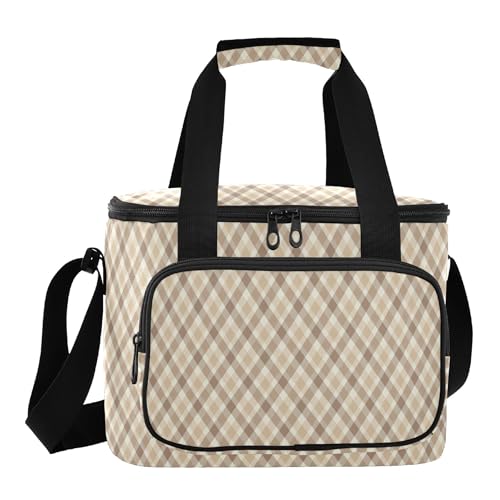 Boîte à lunch isotherme Chic Diamond Beige repas travail hommes femmes