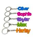 Personalised Keyring for Kids, Custom Name Tags, Stocking Filler, House Keys Label, 3D Keyring