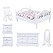 1:12 Scale Dollhouse Furniture, 6pcs Mini Wooden White Bedroom Furniture Set, for Gifts Toys Home Landscape Decoration Photo Props