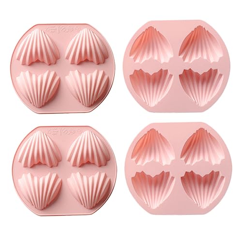 LALADEFIEE 4pcs Heart Shape Silicone Molds Cavity Non-Stick Baking Molds for Cakes Cookies and Fondant for Home Baking Parties and Special Occasions and Easy to