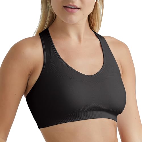Hanes Women's Seamless Racerback Sports Bra2