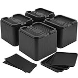 BTSD-home 4 Inch Bed Risers Heavy Duty Adjustable Oversized Bed and Furniture Raisers for Dorm Couch Sofa Bed Lifts 4 Pack