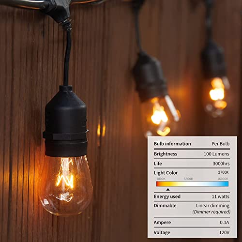 Pack Of 26Pcs S14 Light Bulbs For String Lights -11 Watt E26 Medium Candelabra Screw Base S14 Warm Replacement Clear Glass Bulbs For Commercial Grade Outdoor Patio Garden Vintage String Lights #TOP6