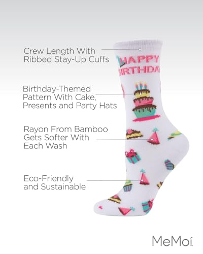 MeMoi Happy Birthday Rayan Blend Crew Novelty Socks3
