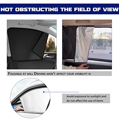 NTNEV Car Side Window Sun Shades, Shades with Magnets, Shade for Baby, Strong-Light Blocking & UV Protection Privacy Auto Accessories (One Black, One Silver)