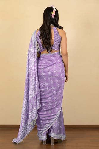 Image of MIRCHI FASHION Women Saree Leheriya Print Chiffon | Lightweight Traditional Sari for Farewell and Wedding Ceremonies with Unstitched Blouse Piece