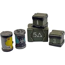 صناعة ألعاب الحرب العالمية لصناديق وبراميل الحرب 28 ملم Wargaming Terrain Model Diorama Scenery Sci-Fi Battle Tabletop Warfare Destroyed Wargame RPG Tactics