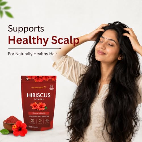 Image of Herb Essential Hibiscus Powder for Hair, 100g, Hair Growth, DIY Face Pack