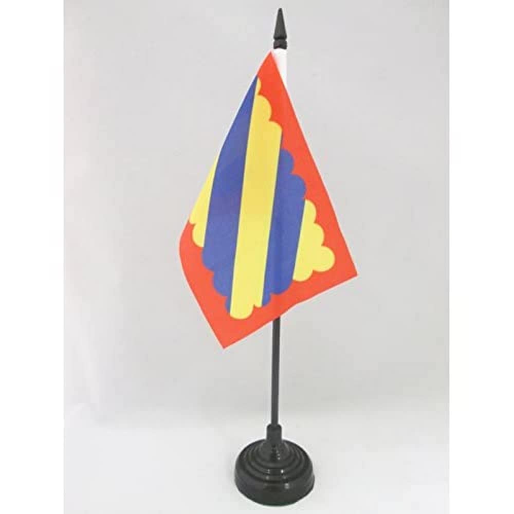 AZ FLAG - French Province of Nivernais Table Flag 4'' x 6'' - Duchy of Nivernais Office Mini Banner 100% Polyester 15 x 10 cm - Mini Desk Flag with 10'' Pole and Black Plastic Base