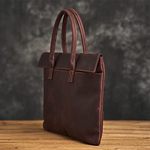 Men's Briefcase Genuine Leather Casual Handbag Business Tote Bag Shoulder Office Worker Bags for 13 Inch Laptop2