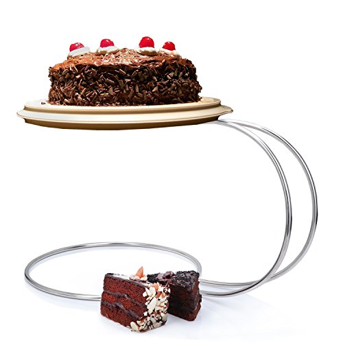 Image of Chef-Hub Quality Hand Made 'C' Shaped 2 Tier Stainless Steel Wedding Cake Stand Wedding Supplies