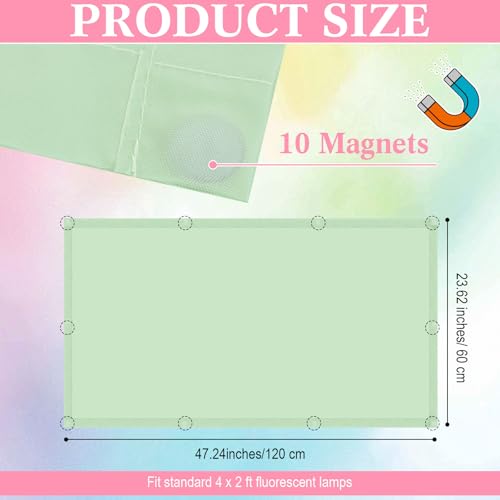 Image of VIHOSE 6 Pcs Fluorescent Light Covers for Ceiling Lights Classroom Magnetic Light Covers Classroom Filters Office School Drop Ceiling, 4 x 2 ft(Pastel)