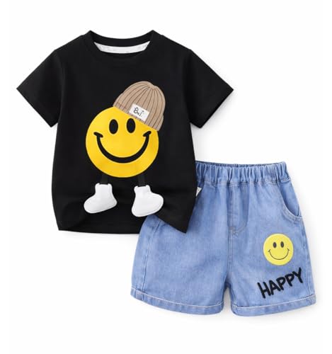 Image of Bold N Elegant Cotton Cute Cartoon Printed Half Sleeve T-Shirt And Shorts Clothing Set For Infant Toddler Baby Boy Girl