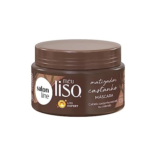 Salon Line, Meu Liso, Máscara, Matizador Castanho, Vegano - Para Cabelos Lisos, Ondulados, Alisados, Relaxados ou Quimicamente Tratados, 300g