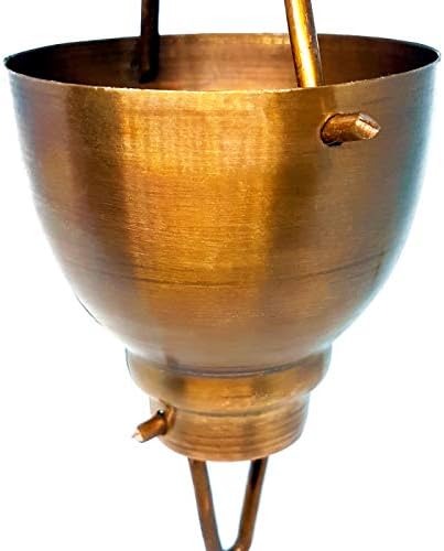 Copper Rain Chain for Gutters - Soothing Chimes for Outdoors - Stunning 8.5ft Outdoor Decor - Green Alternative Downspout Diverter - Functional Outdoor Fountain - Meditation Gifts for Relaxation