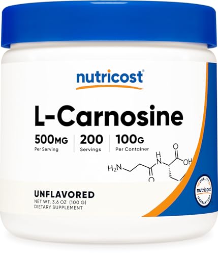 Nutricost L-Carnosine Powder 100 Grams (200 Servings) - Non-GMO