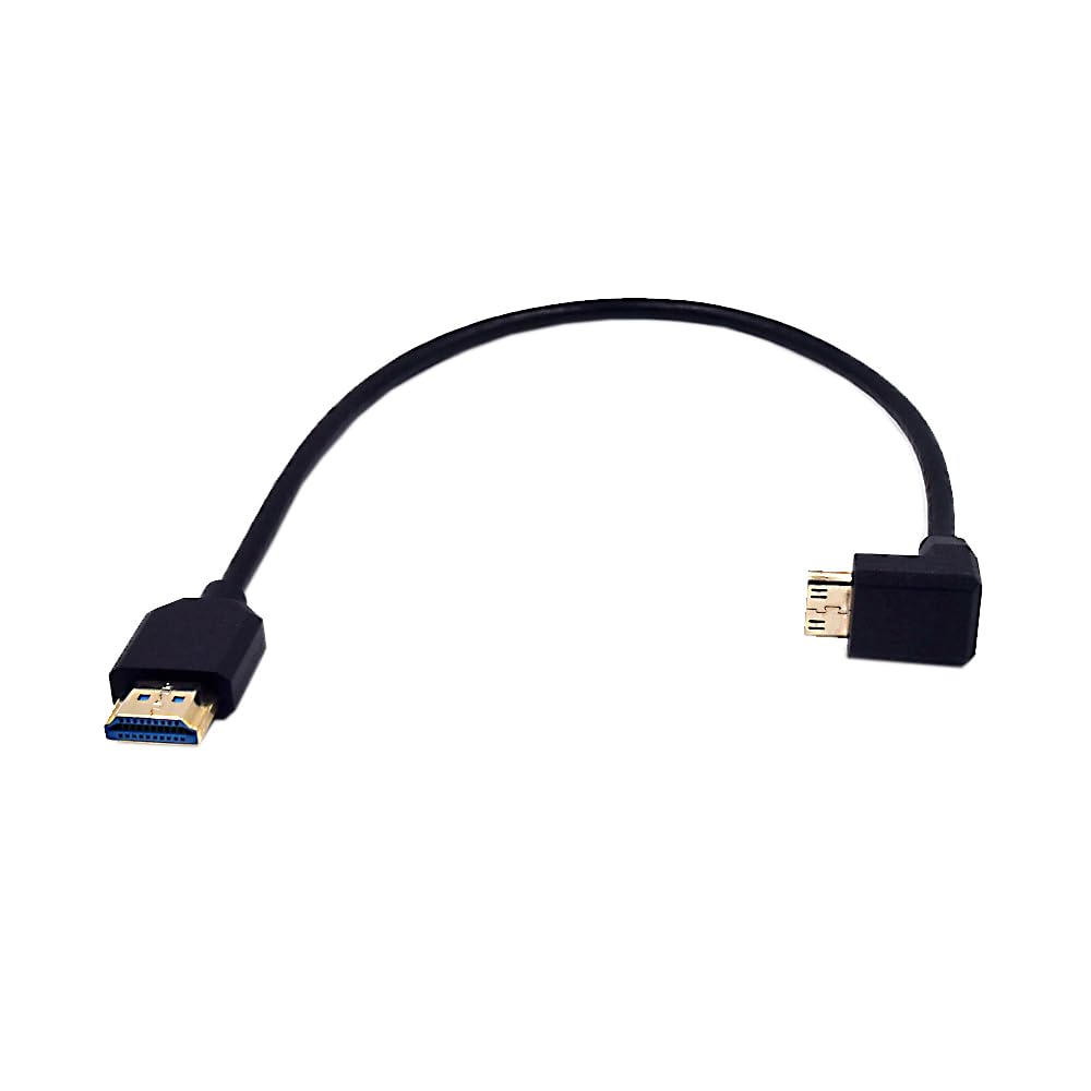 Kework 1ft Mini HDMI 8K to HDMI 8K Ultra HD Cable, 3D 48Gpbs Up Angle Mini HDMI 2.1 Version Male to Straight HDMI 2.1 Version Male Adapter Cable for