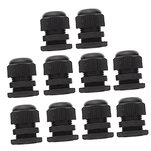 DOITOOL 10Pcs Cable Glands Strain Relief Connectors for Junction Boxes Smooth Thread Texture Durable Cable Connector Parts for Electrical Industrial Applications