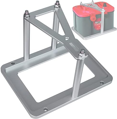 Universal Battery Tray Hold Down - Billet Aluminum Trunk Relocation Box Fit for Optima Race Racing Mount Red Yellow Blue Top 34 34R 34/78 D34 D34/78 34M D34M