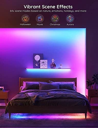 Image of Govee Smart RGBIC LED Strip Lights 65.6ft, Alexa LED Light Strip Work with Google Assistant, Music Sync, DIY Multiple Colors on One Line, WiFi Color Changing Lights for Bedroom, Living Room, Holiday