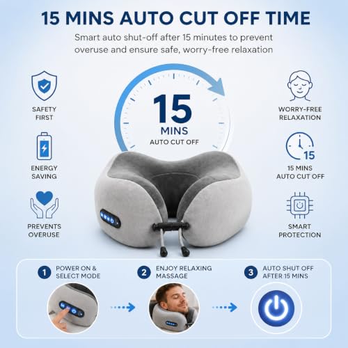 Image of KLEN Massager Machine Wireless Shiatsu Neck Pillow for Travelling Relief