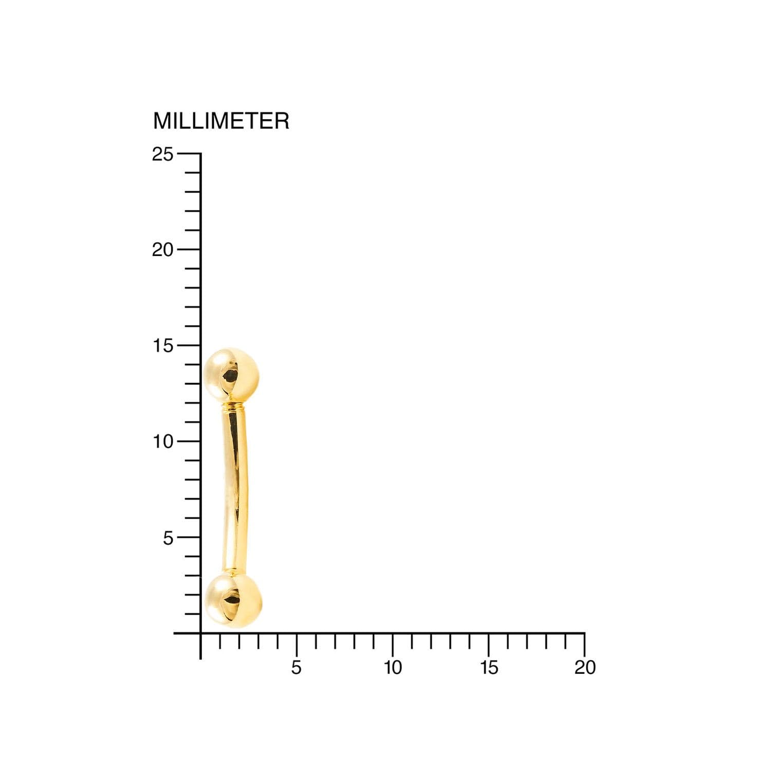 Monde Petit Piercing für Augenbraue Kugel 3 mm - Gelbgold 18 Karat (750) - Geschenkbox - Garantiezertifikat
