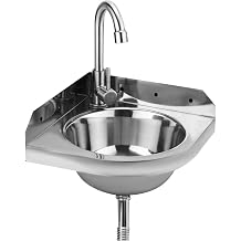 Wall Mounted Small Stainless Steel Sink, Corner Installation Single Bowl Kitchen Small Stainless Steel Sinks 90 Arc Design Stainless Steel Triangle Basin for Kitchen Bathroom Lava