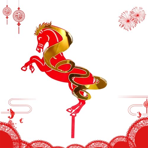 Decoración de pastel de Año Nuevo 2026 de acrílico 2D para el Año Nuevo Lunar | Decoración de pastel para padres, niños, adultos, panaderías, reuniones familiares, descuento - imagen 9