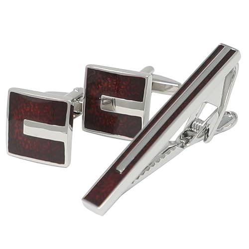 Cufflinks And Tie Clip Set Men Wedding Accessory Gift Father's Day Birthday Cuff Links Tie Bar2