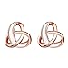 Produktbild Vi.yo 1 Para Hand Polieren Verknoten Liebe Herzform Ohrstecker Rose Gold Silber Kleine Ohrringe Anzug für Frauen Mädchen - 11mm * 11mm