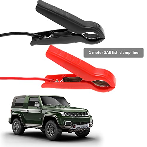 The Lord of the Tools SAE Connector to Battery Alligator Clip Extension Cable 16AWG DC 12V SAE Quick Release Adapter to Alligator Clips Quick Disconnect Cable for Solar Panels 1m