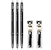 Pilot FriXion Ball Slim 038 Retractable Erasable Gel Ink Pen, Extra Fine Point 0.38mm, Black Ink, 3 Pens & 6 Refills Value Set