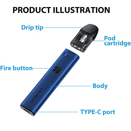Uwell Caliburn A2 Kit Pod System, 520 mAh, blau, 2,0ml, ohne Nikotin – Bild 3