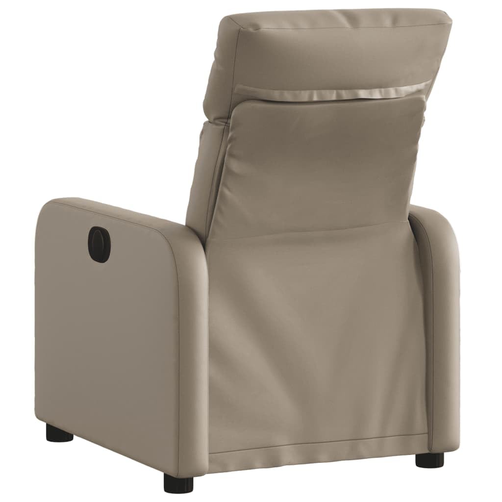 Fotel relaksacyjny Cappuccino, sztuczna skóra, ręczna funkcja leżenia, wygodny fotel TV do salonu, sypialni, fotel do czytania, nośność 110 kg, łatwy w pielęgnacji