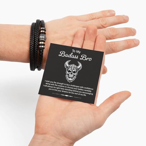 Image of To My Brother Bracelet, Bracelet for Brother from Sister, Gifts from Mom and Dad, Birthday Gift with Message Card and Box