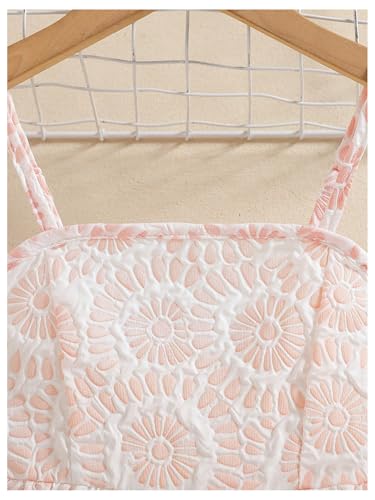 Girls' Floral Blouses Shirts Spaghetti Strap Camisole Tops Summer Babydoll Peplum Top3