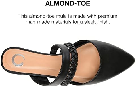 Journee Collection Womens Olivea Mule with Braided Strap Detail and Pointed Toe, Black, 6.5 | Image 3