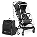 PEG Leichter Buggy Volo mit Regenschutz, Handgepäckgröße, Flugzeuggeeignet, Kompakt, Ab Geburt bis 22 kg, Reisetasche Inklusive, True Black