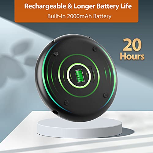 Image of Rechargeable Portable CD Player for Car, Hernido Discman with FM Transmitter, 20 Hours Playtime Personal Compact Disc CD Player, USB MP3 Player with Headphones, Anti-Skip & Resume Playback