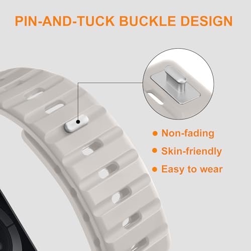 Suphart Compatible with Apple Watch Band 49mm 46mm 45mm 44mm 42mm 41mm 40mm 38mm, Magnetic Silicone Sport Band for Apple Watch Ultra 2 Ultra SE Series 10 9 8 7 6 5 4 (42/41/40/38mm, Starlight) - image 4