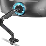 ARES WING Ultrawide Moniteur bras pour écran 17-49", noir 44 Lbs, Ajustable Ressort Moniteur Arm de support pour Samsung Odyssey G9 et plus, 75/100 Mont Vesa