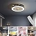 Produktbild Moderne Kreative LED Fan Deckenventilator LED Deckenleuchte Mit Fernbedienung Leise Deckenventilator Schlafzimmer Lampe Wohnzimmer Kindergarten Büro Kinderzimmer Deckenventilator Beleuchtung,Schwarz