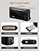 JEWJIO Slim Compact 2 Slice Toaster with Wide Long Slot - Vintage Black, 1000W, Defrost/Reheat/Cancel, 6 Shade Settings, Removable Crumb Tray for Bagels & Waffles