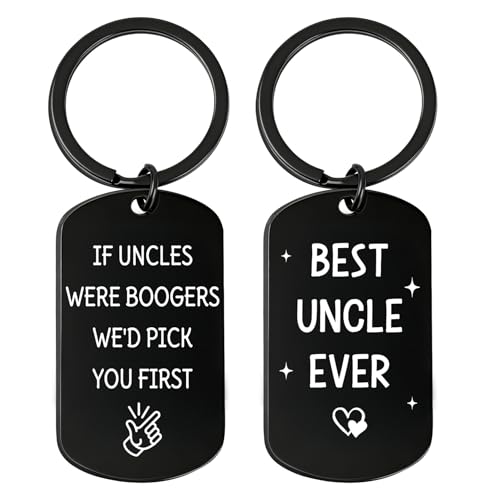 Fodfgxf Uncle Gift for Fathers Day Funny Gifts for Uncles from Niece Nephew Best Uncle Ever Keychain Double Sided Anniversary Birthday Valentines Day Christmas Gift for Uncles Tio Present