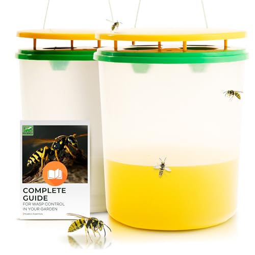 Mice&Co 2 x Wasp Traps - Large Professional Asian Wasp Vespa Velutina Hornet Trap - Wasp Nest Killer Trap Catcher | Hangable, Outdoor, Garden, Reusable