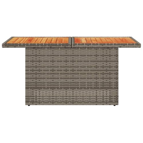 Versatile Powder Coated Steel Frame Garden Furniture Poly Rattan Coffee Table Easily Converts to Dining Table for Outdoor Use - Image 5
