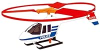GÜNTHER FLUGSPIELE 1684 - Hubschrauber Police, ca. Ø 12,5 cm, Fliegender Polizei Helikopter mit Schnellstartgriff, für Kinder ab 4 Jahren, …